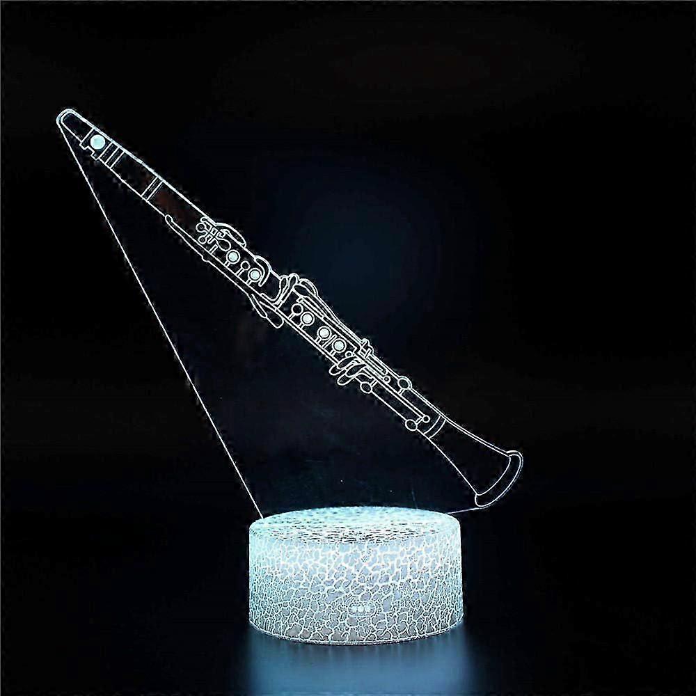 3D مصباح الوهم كلارينيت المزاج الخفيفة 7 لون تغيير الاكريليك LED ليلة ضوء USB كابلات غرفة نوم مكتب الديكور