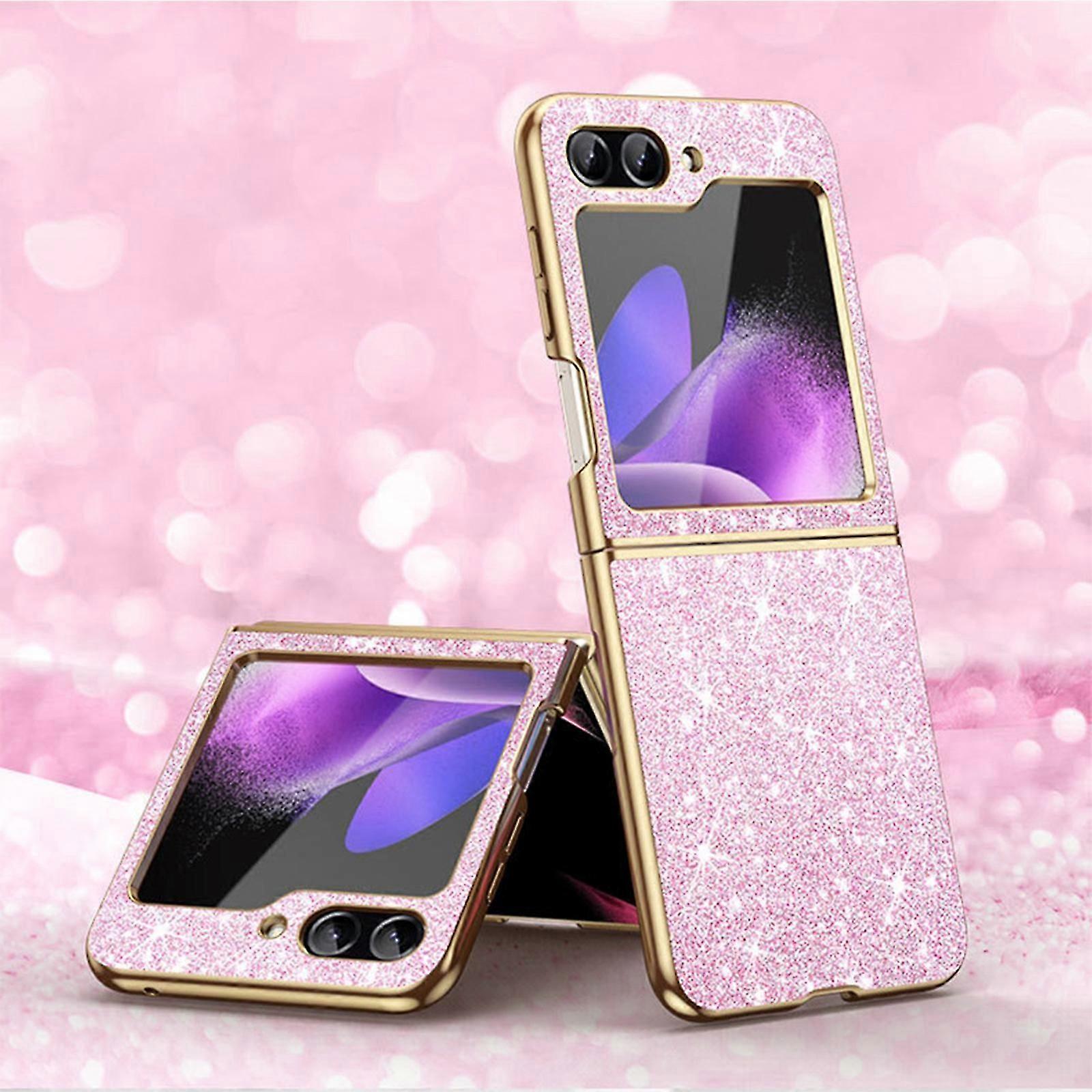 غطاء لامع لسامسونج جالاكسي Z فليب 5 ، غطاء جلد PU Z Flip 5 ، غطاء واقي مقاوم للصدمات لسامسونج Z Flip 5