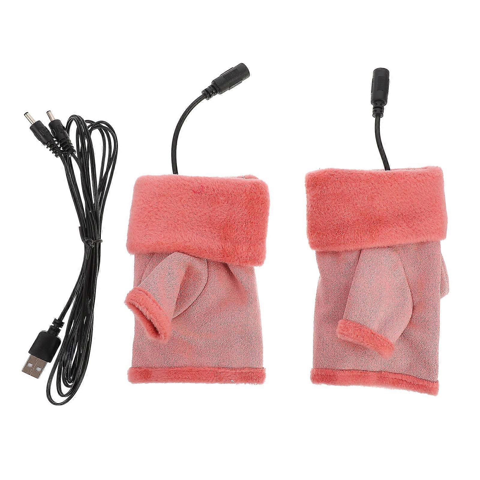 Constant Temperature USB Heated Gloves For Winter Season Comfortable Half Finger Mitten 1 Pair