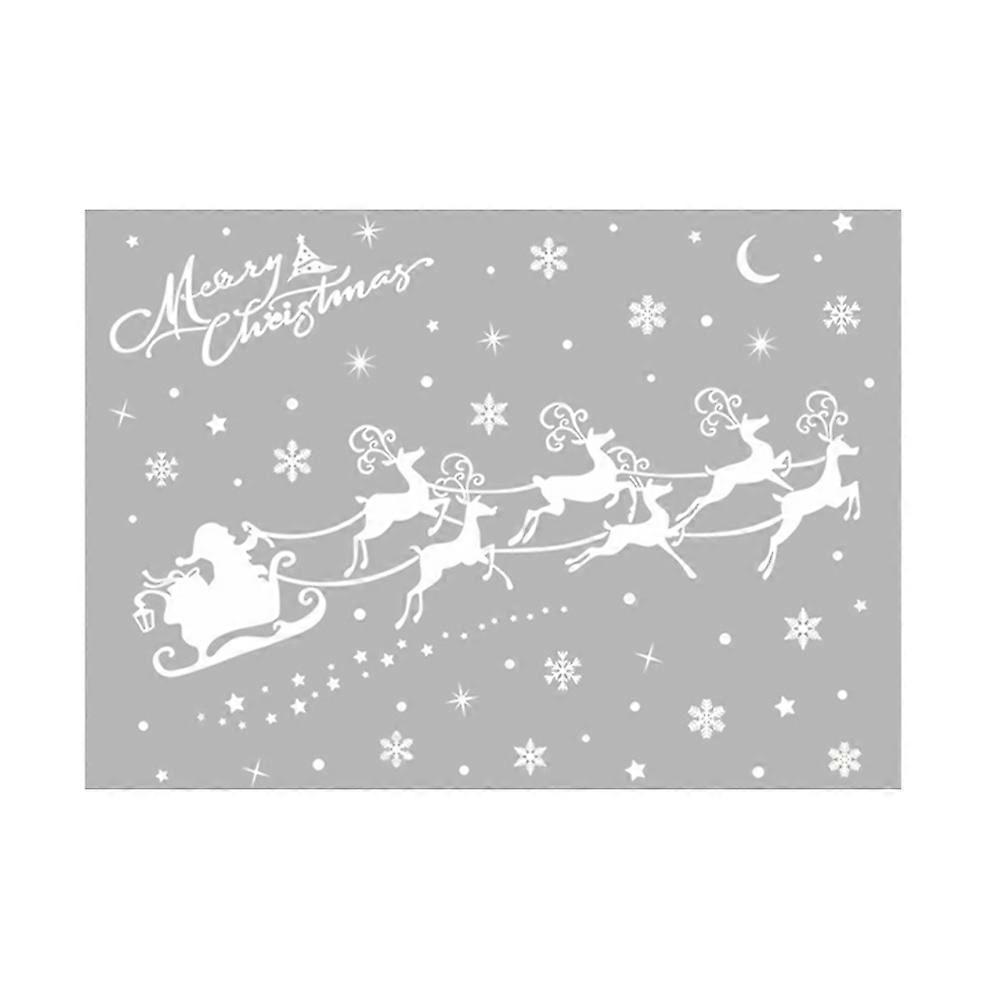 Electrostatic Adhesion Christmas Decals For Windows 1 Set White Sleigh Design For Decorators