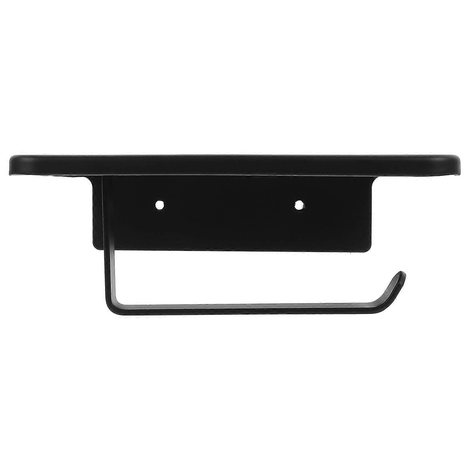 Wall Mounted Paper Towel Holder For Kitchen Accessories Featuring Simple Design And Anti-Collision Edges In Black Color Made Of Space Aluminum 1Pack