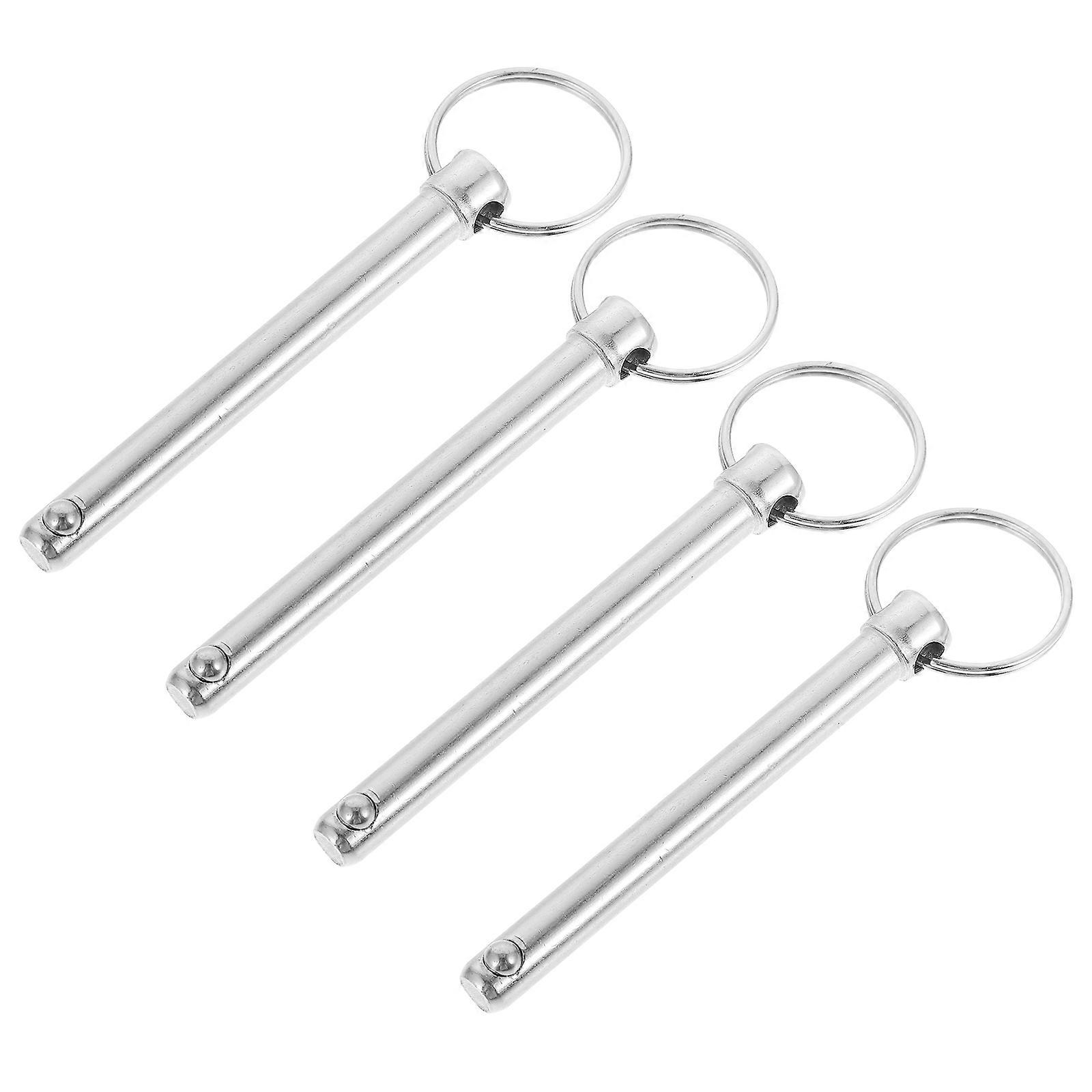 4pcs Carbon Steel Coupler Pins with Spring Loaded Ball Tip – Heavy Duty Rust Resistant Trailer Hitch Safety Pins for Shipbuilding and Mechanical