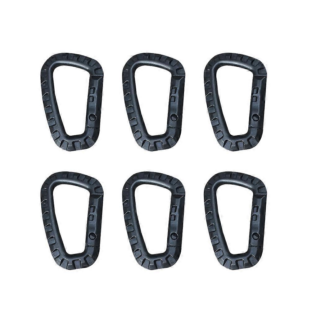 Black Plastic Quick Buckle Key Chain for Backpacks Mountaineering Use 10 Pieces Medium