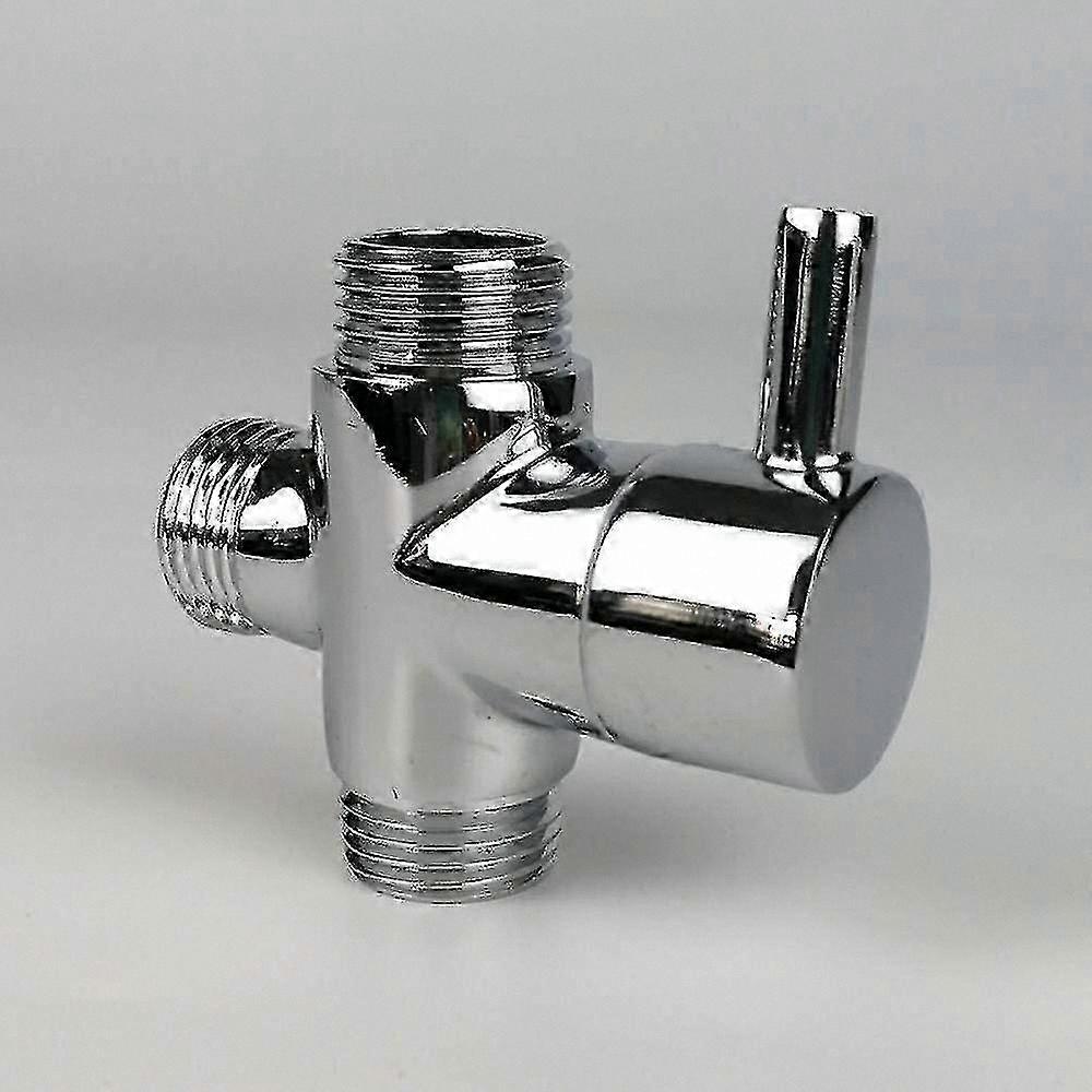 3-Way Brass Water Diverter Valve with G1/2 Male Thread Shower Accessory Adapter for Faucet Connection