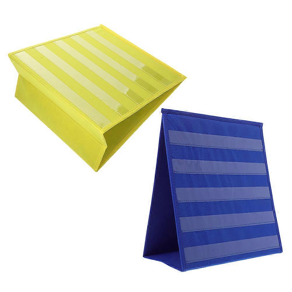 2pcs Double Sided Pocket Chart Teaching Aids Storage Table Station Stand Non Woven Material