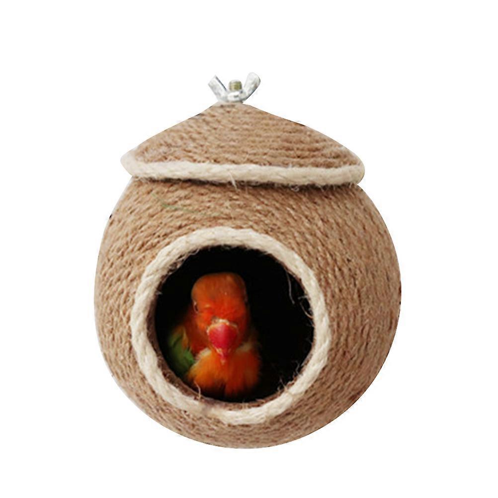 Budgie Breeding Nest Weaving Rope Bird Sleeping Nest Hut For Indoor Outdoor Use 12x12x12cm 1Set