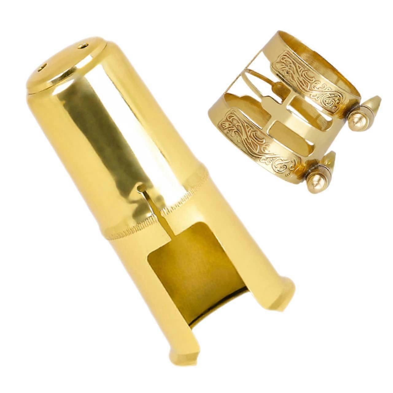 Saxophone Ligature with Decorative Pattern Stable Hold and Sound Transmission for Alto and Tenor Saxophone Mouthpiece Accessories
