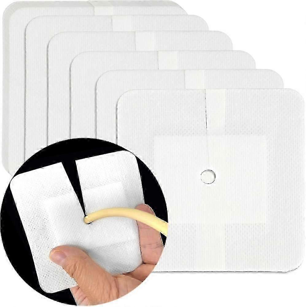 Feeding Tube Pads 4 x 4 Inch Split Drain Adhesive Bandages PD Catheter G Tubes Covers Dialysis Accessories Gtube Supplies (30 Pcs)