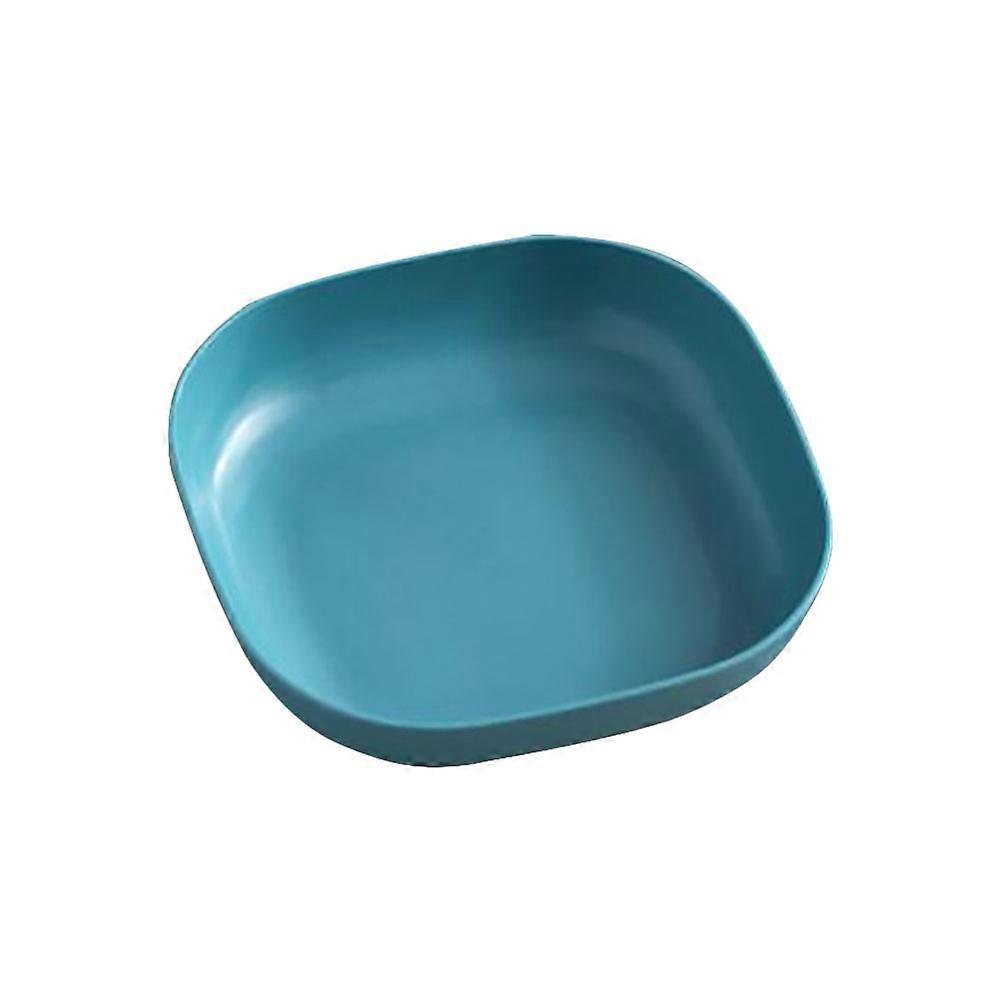 Reusable Snack Plates 4Set Easy To Clean Straw Plates Blue For Hotels