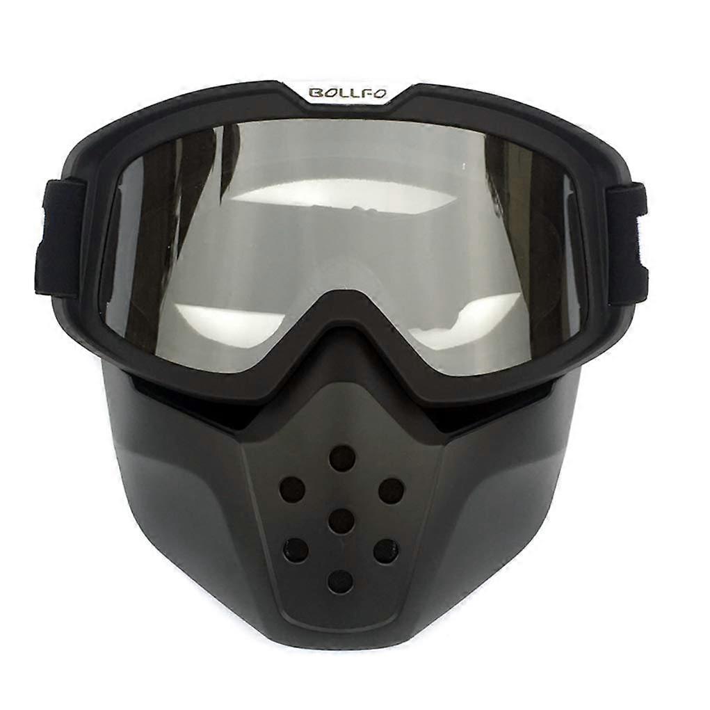 HCMAX Motorcycle Goggles With Removable Face Mask Fog Resistant Windproof Riding Sunglasses