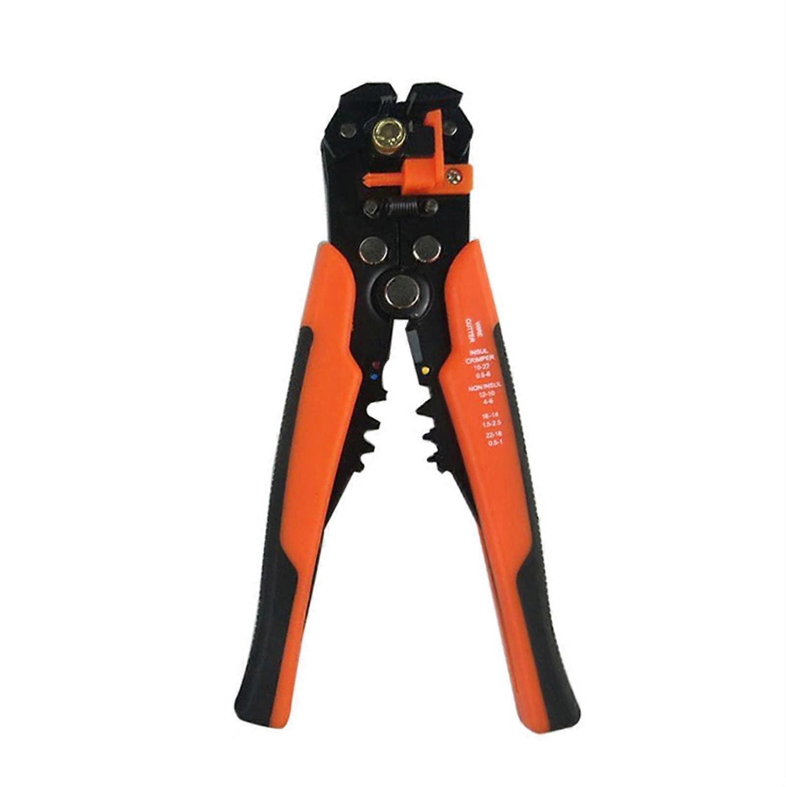 Pliers Wire Stripper Crimper Cable Cutter Automatic Multifunctional Connection 0.26 mm Wire Stripping Tools  Crimping Tool (Orange)