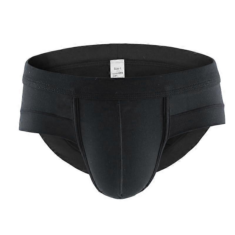 Men’s Modal Briefs U Convex Pouch Soft Stretch Mid Rise Breathable Underwear Black M