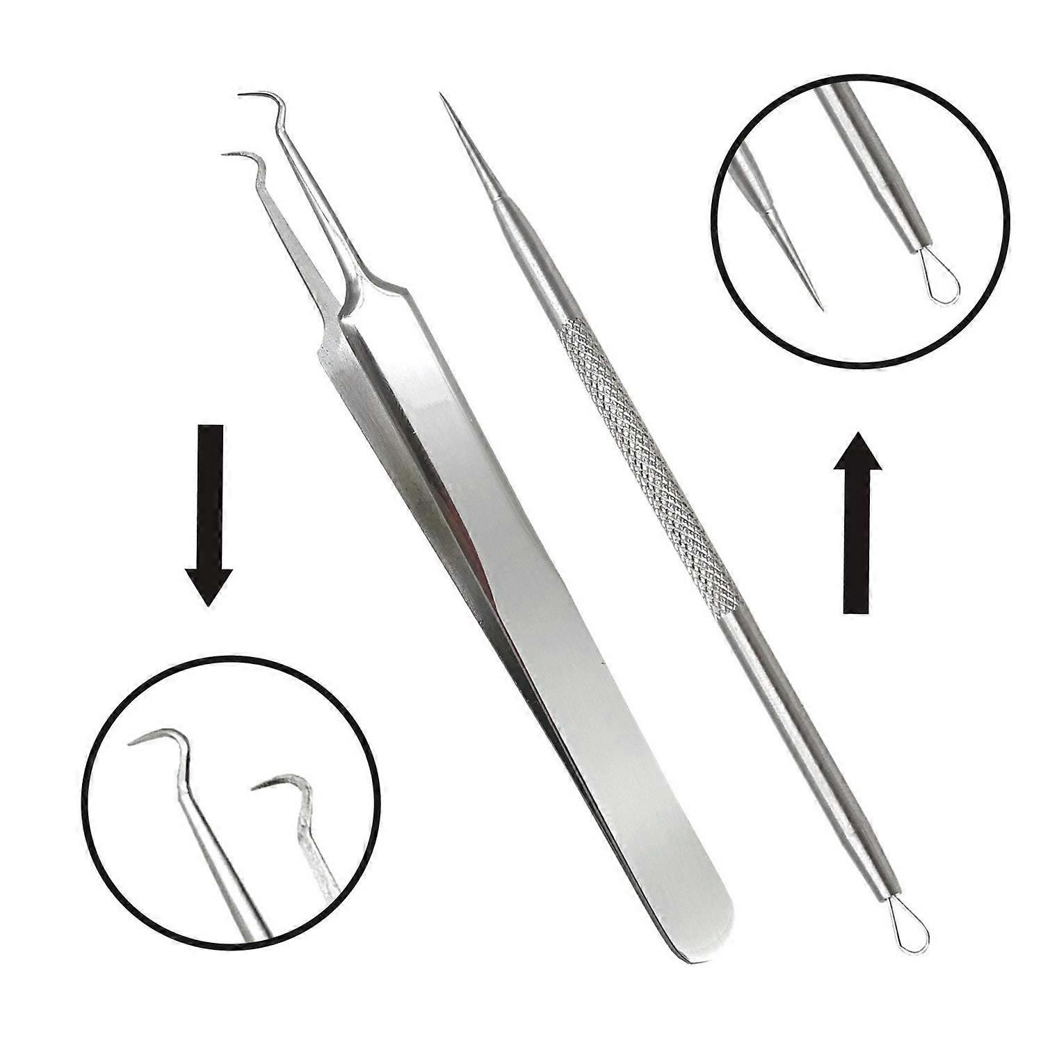 Stainless steel tools for removing blackheads and splinters