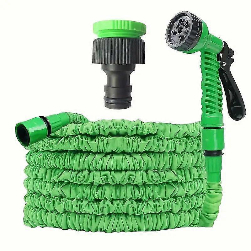 100FT Expandable Garden Hose Pipe, Flexible Magic Hose with 7 Function Spray Nozzle (Green)