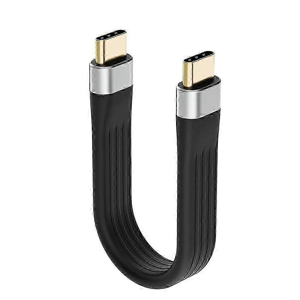 Premium 4K USB-C 3.1 Gen 2 Short Cable with Emark Chip: Fast Charging & USB-C to USB-C Video Sync for PD 60W Devices