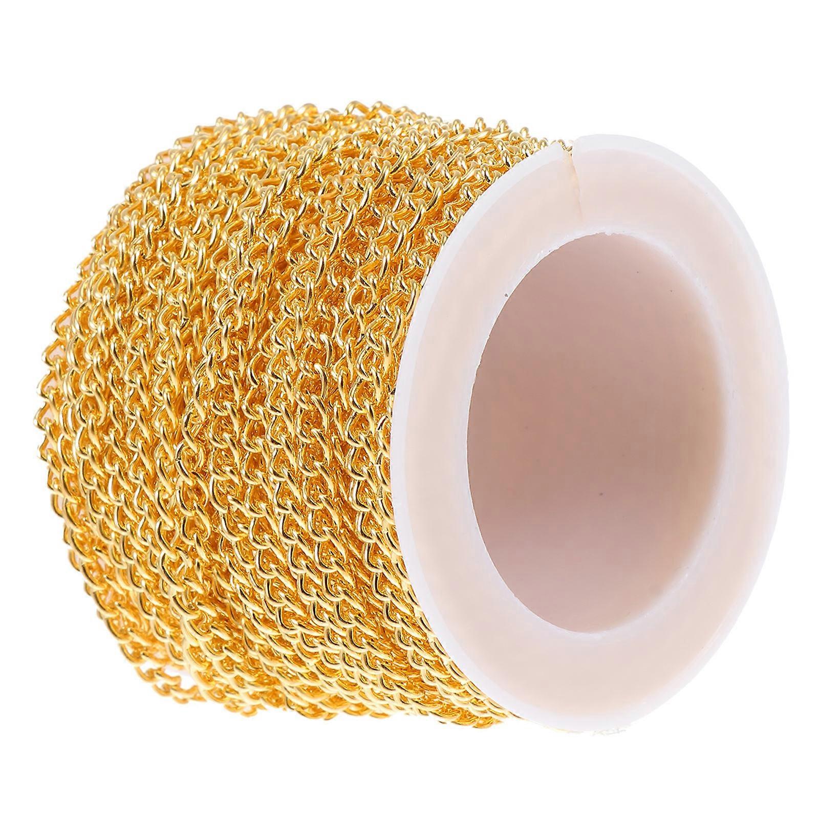 Golden Necklace DIY Chain Made of Durable Iron Material Smooth and Mellow Surface for DIY Use