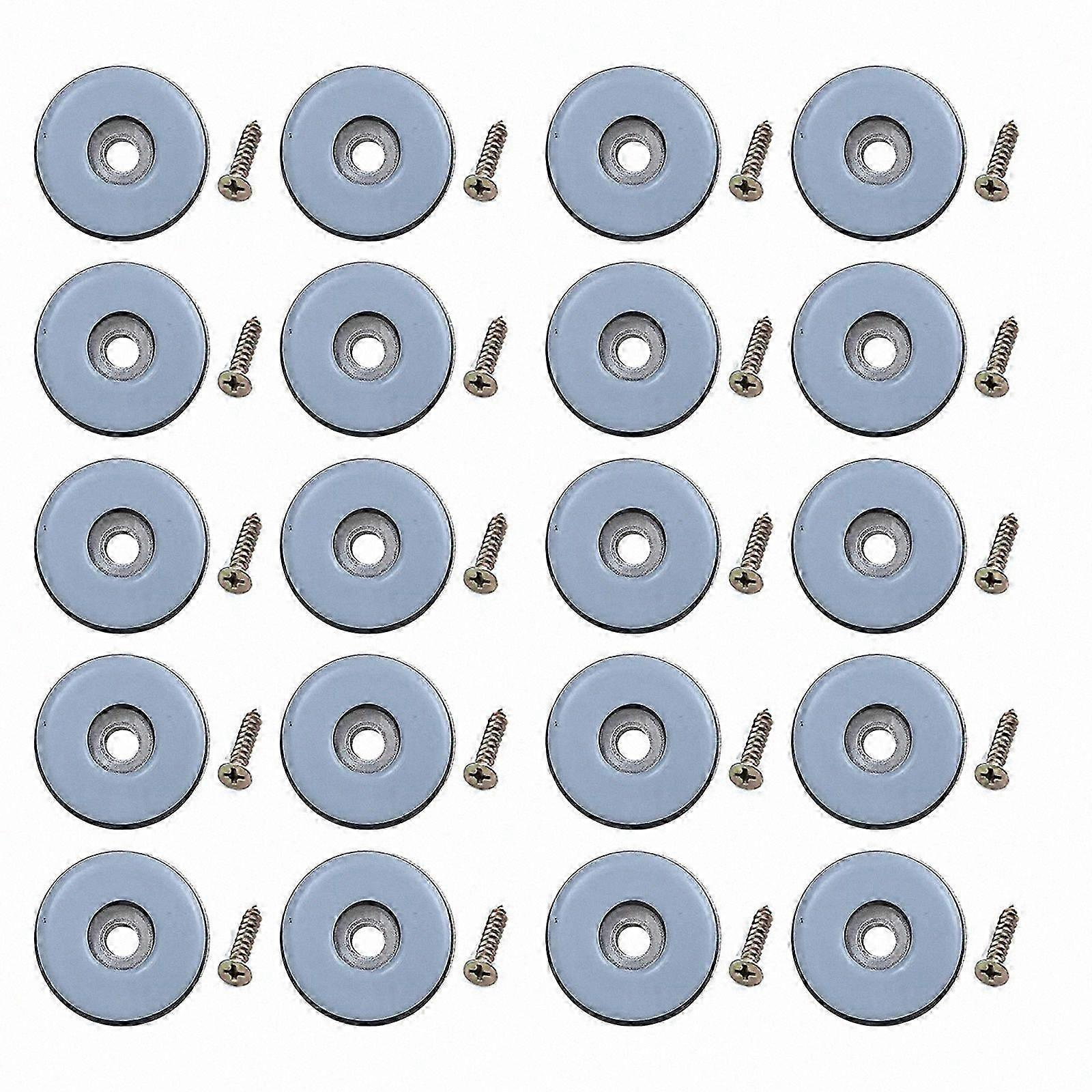 20-Pack Durable Plastic Furniture Sliders with Screw-On Design for Floor Protection and Noise Reduction
