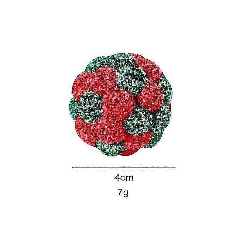 1Pc Funny Cat Toy Ball Colorful Plush Ball With Bell 4Cm Throwing C...