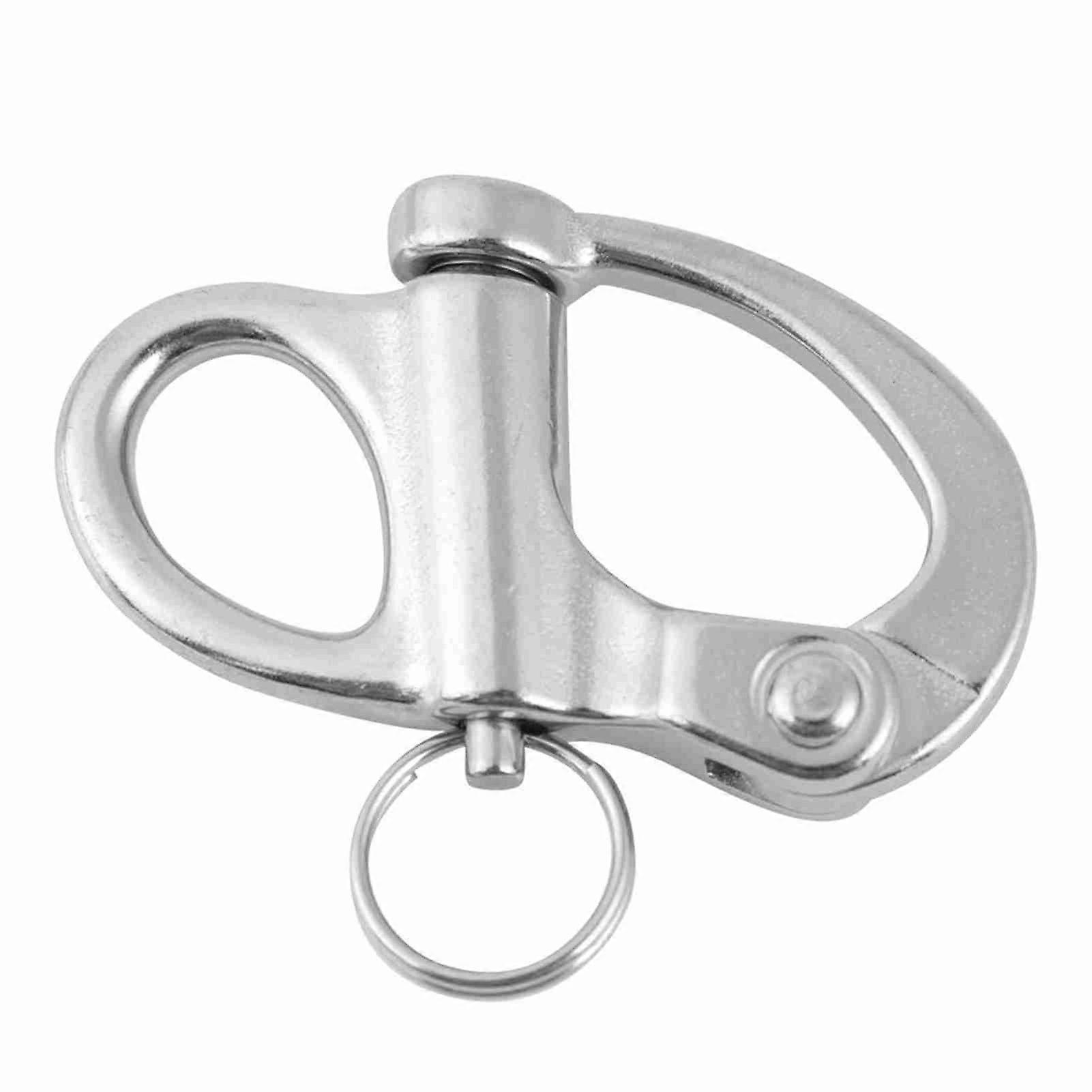 12*52mm Stainless Steel Fixed Snap Shackle Quick Release with Round Ring