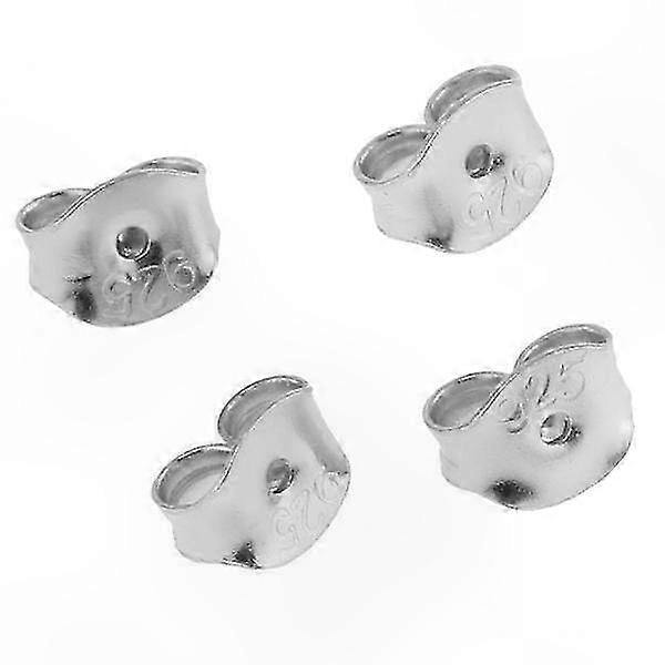 925 Sterling Silver Butterfly Earring Backs with Platinum Plating (3x4)