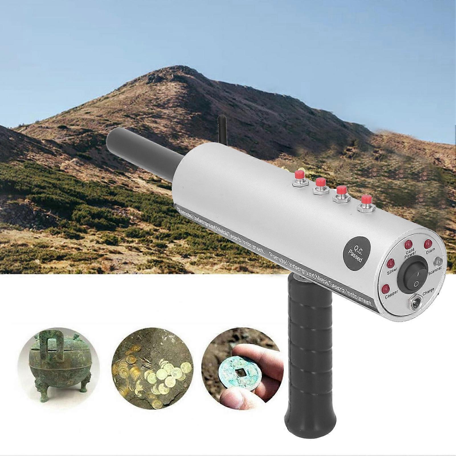 Underground Metal Detector Handheld Scanner 14m Depth Silver