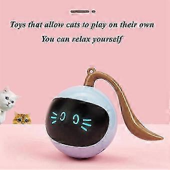Haustier Smart Interactive Toys LED Selbstdrehender Ball Katzenspielzeug mit USB wiederaufladbarem Kätzchen Elektronisches Ballspielzeug Katzenzubehör