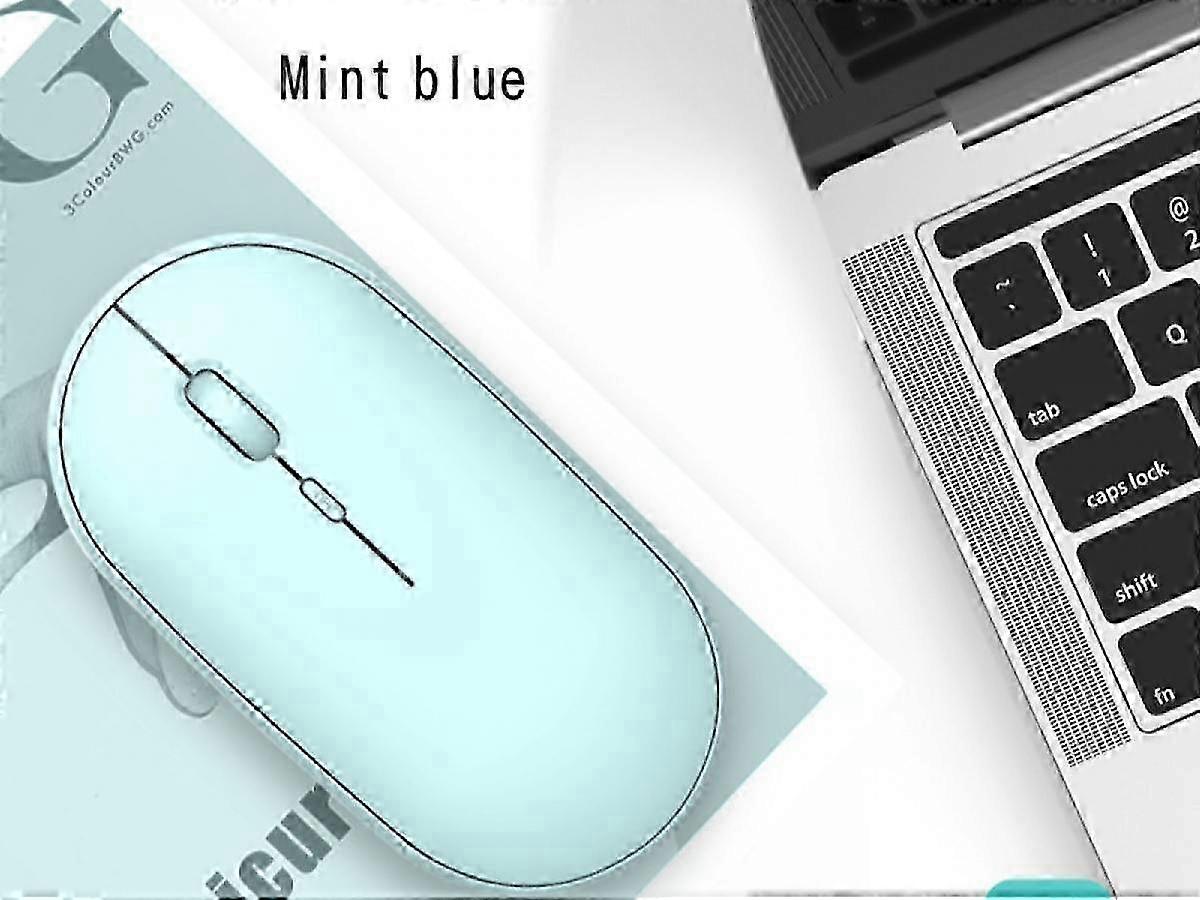 Bluetooth mouse charging dual-mode mouse mute and fresh, suitable for desktop, laptop, mobile phone, tablet, iPad Mint blue