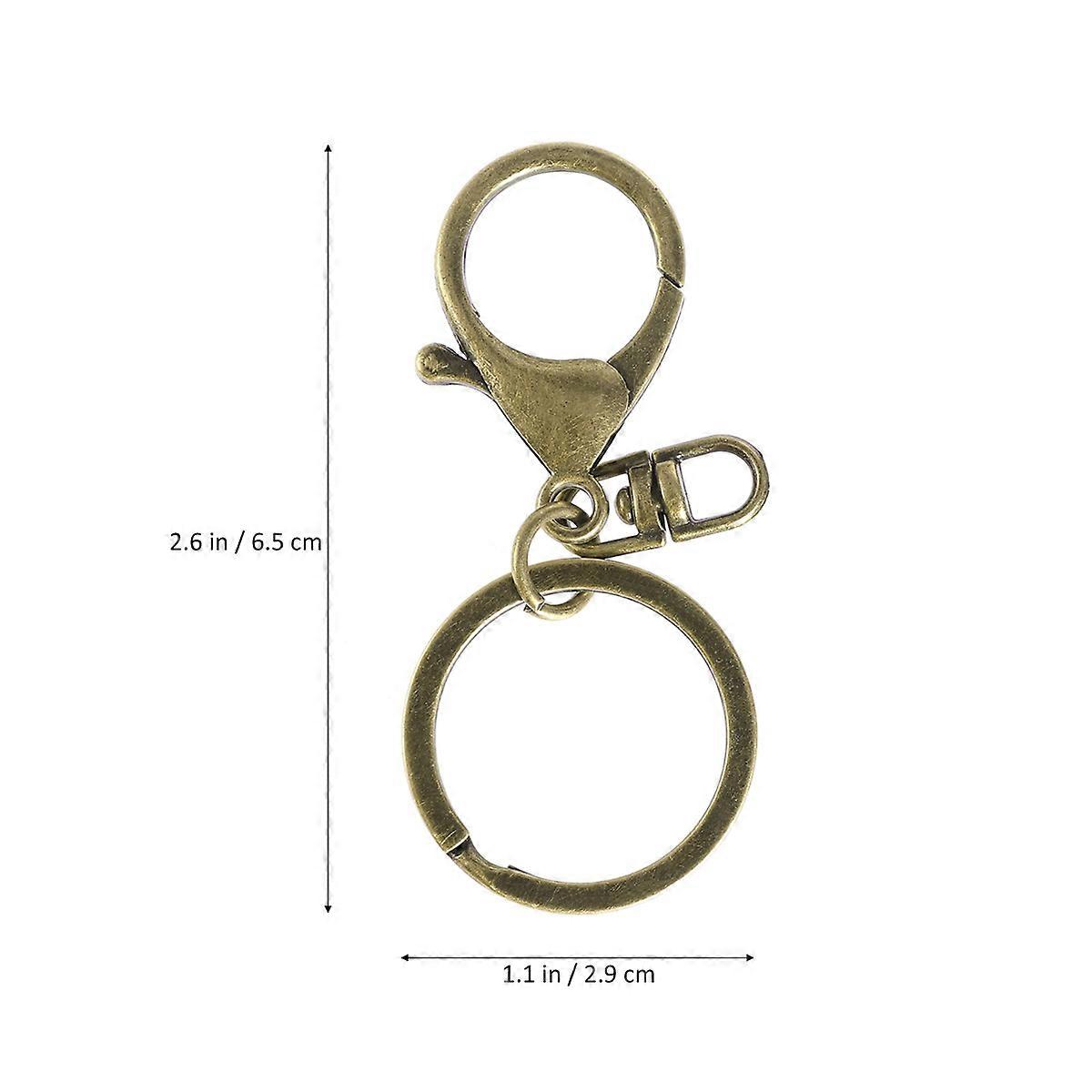 Keyring Clasp 2Pcs Classic Key Chain Long Plated Lobster Clasp Perfect For Real Agents Adults Coffee Color Badge Holders