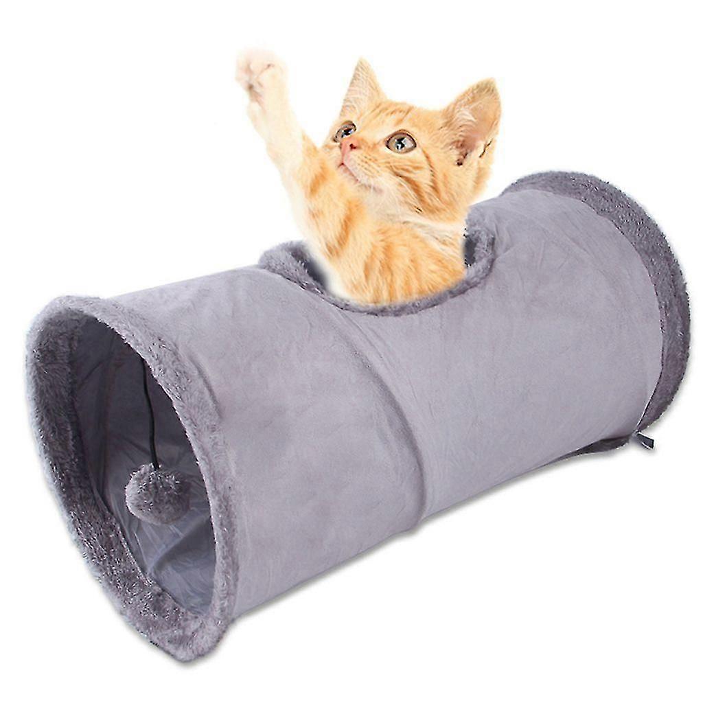 Foldable Cat Tunnel Toy with Ball, Rustling Interactive Tunnel