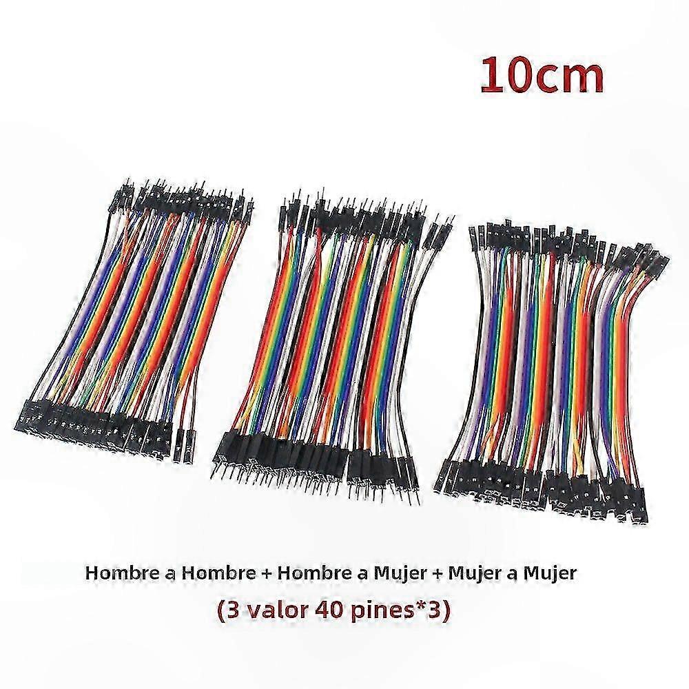 120pcs Jumper Wires Assorted Lengths 10CM-30CM F-F M-M M-F for Electronics Projects