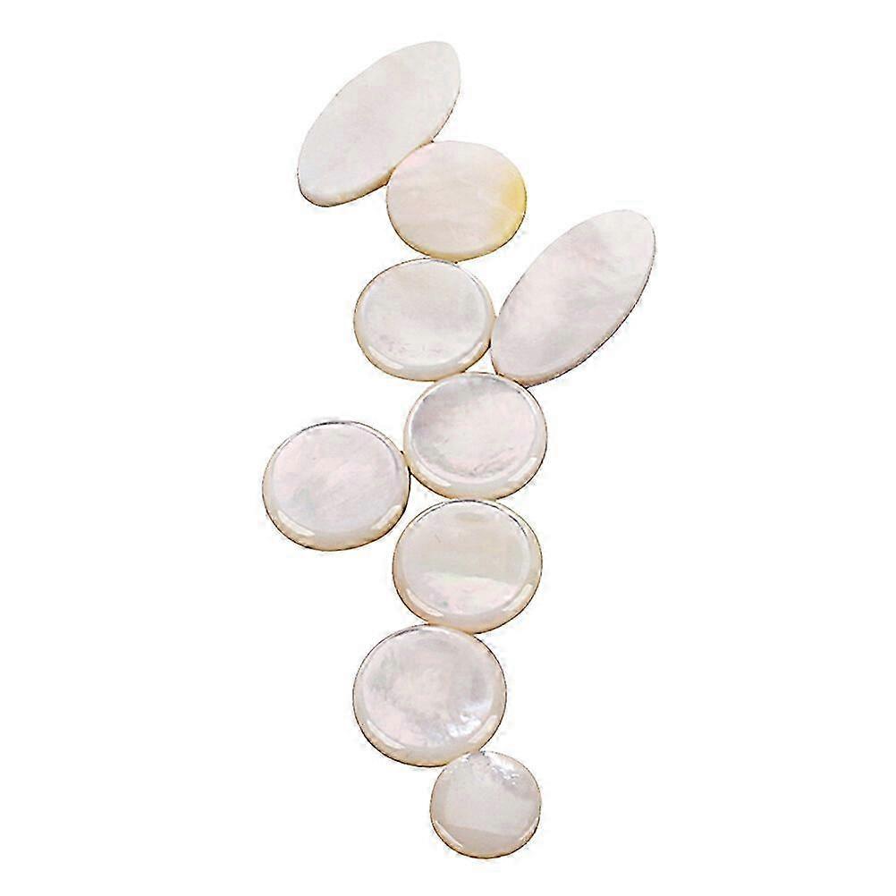 2025 9pcs/set Alto Tenor Soprano Saxophone Sax Pearl Shell Key Buttons Inlays Accessories (White)