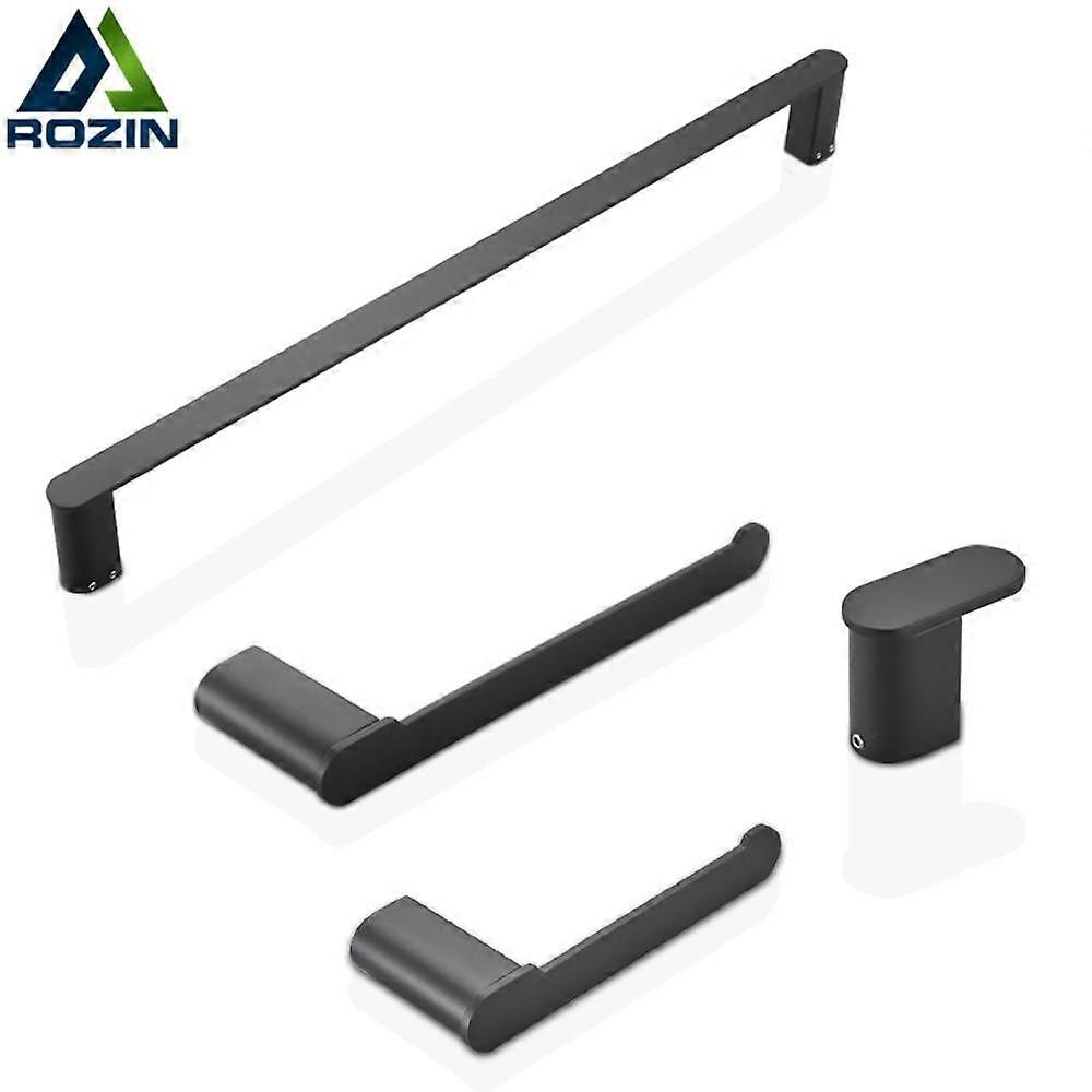 Stainless Steel Bathroom Hardware Set Matte Hook Bathroom Accessories|Bath Hardware Sets(Black)