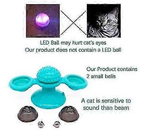 2025 Windmill cat toy with bells Interactive toy with suction cup