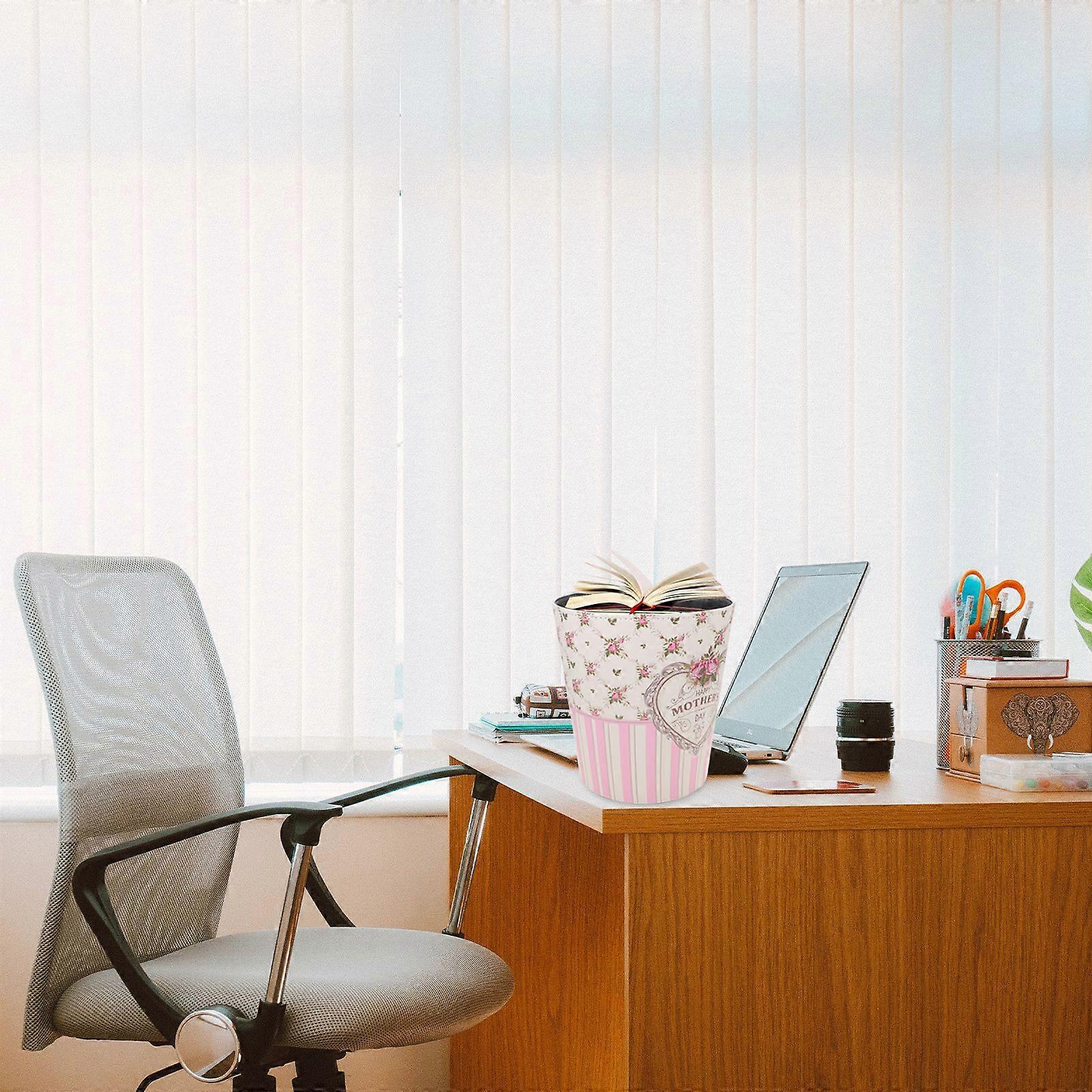 European Style Waste Container Leather Trash Bin Garbage Can Large Capacity Storage Bucket