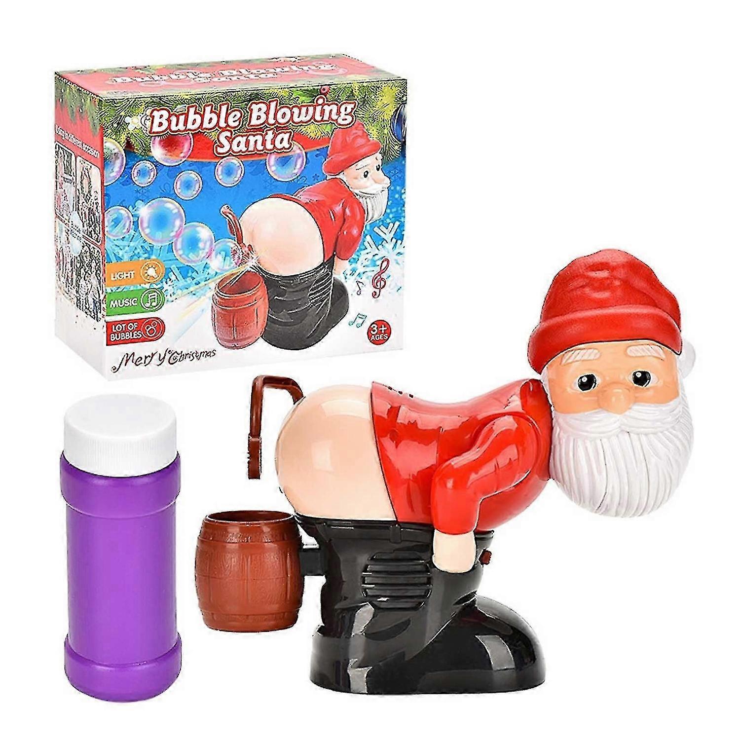 Automatisk jultomte pruttande bubbelmaskin Bärbar utomhusfest leksak fläkt leksaker för julfest presentleksaker