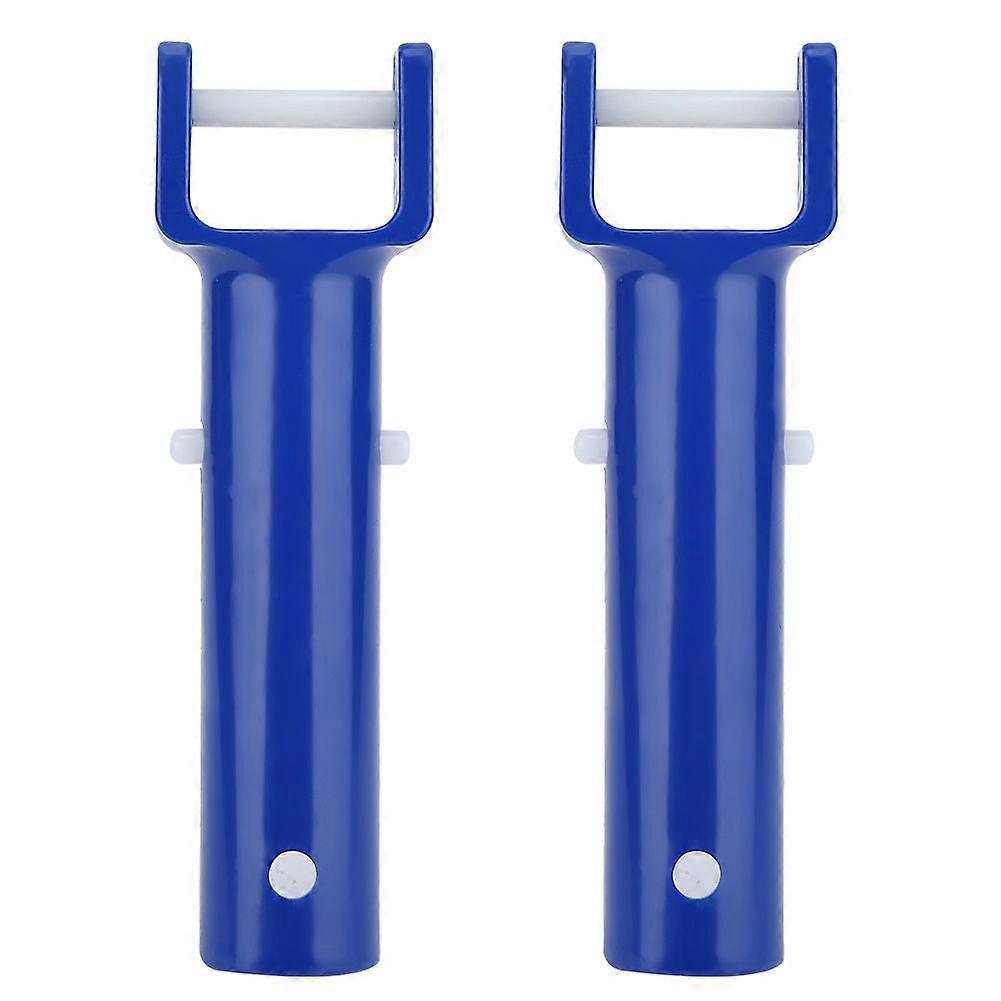2Pcs Blue Swimming Pool V Shape Clip Brush Head Handle Replacement Pool Accessories