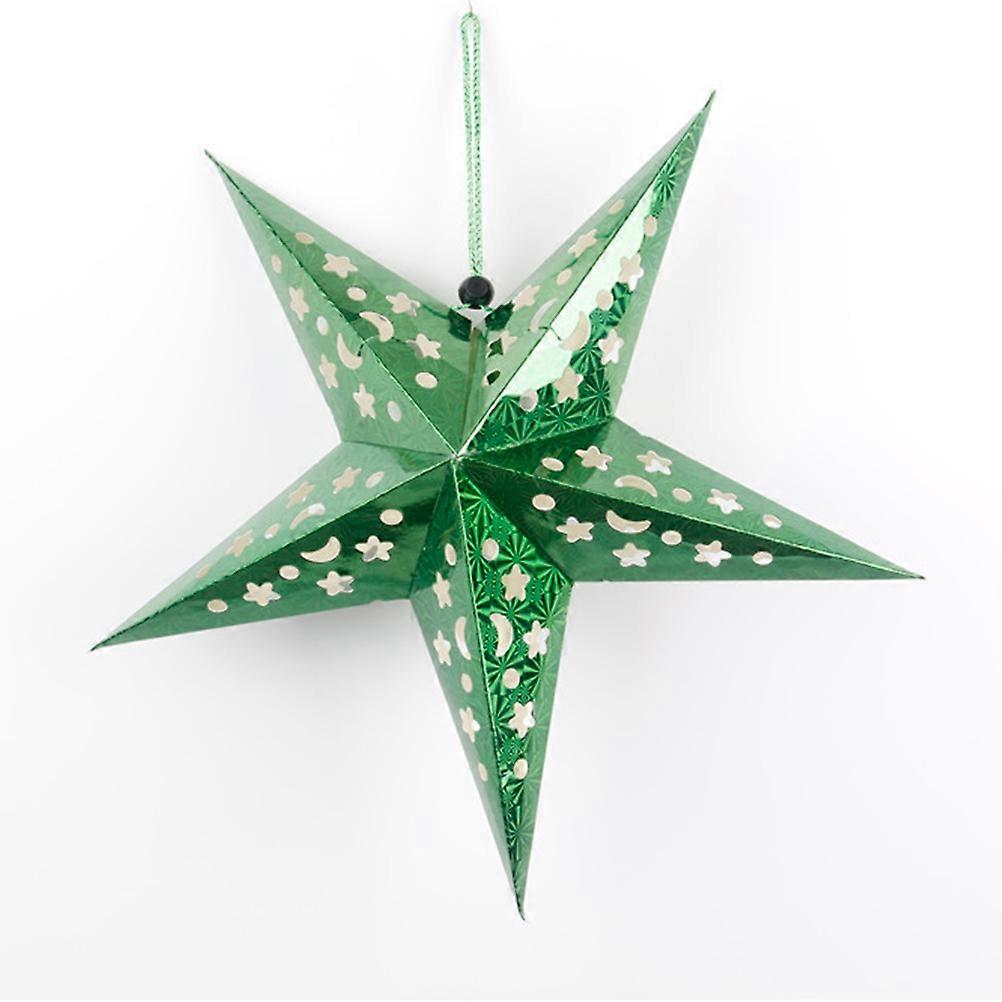 Christmas Decorations for Home 3D Pentagram Lantern for Decoration 30cm Green