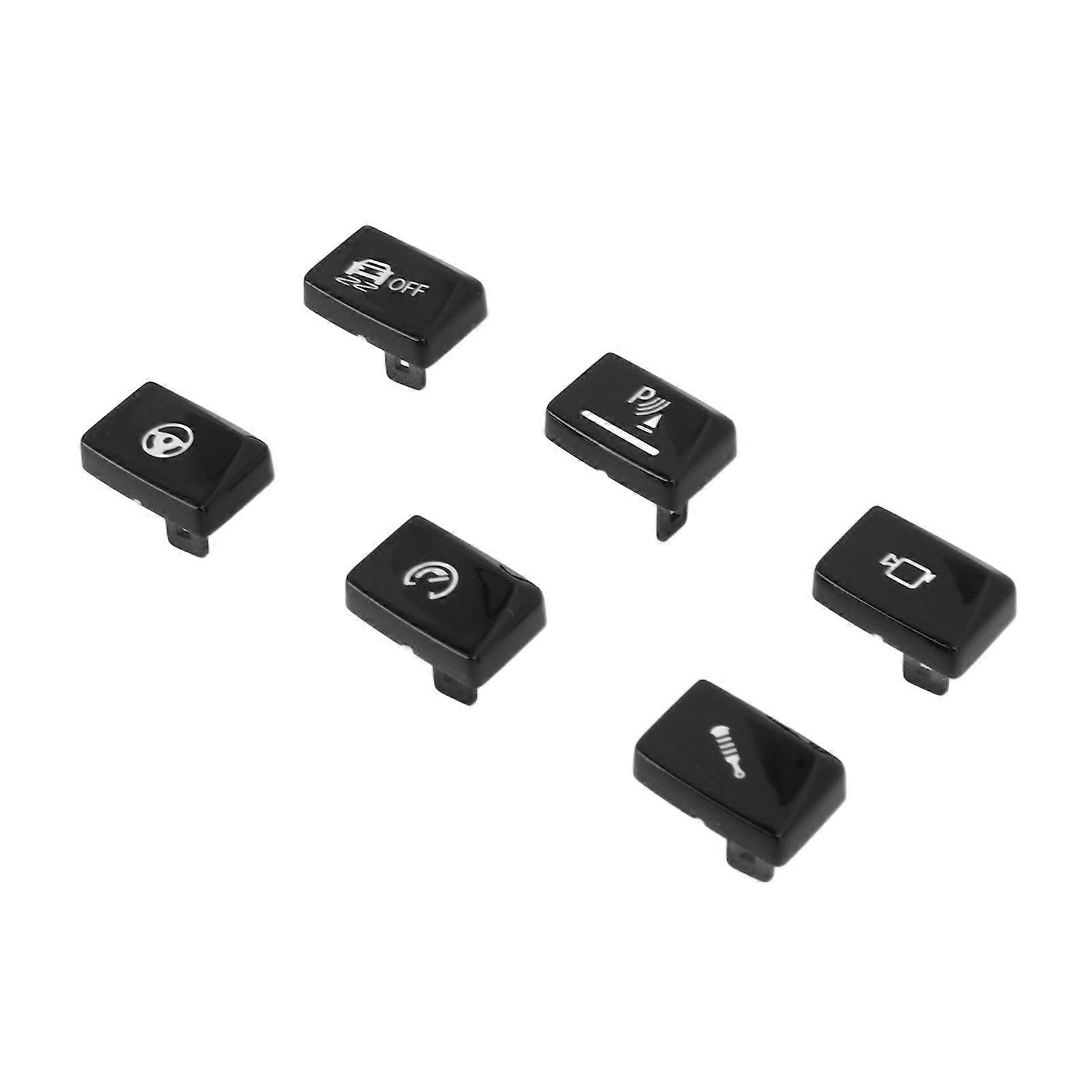 6Pcs Gear Shift Switch Panel Button Cover for M3 F80 M4 F82 Black