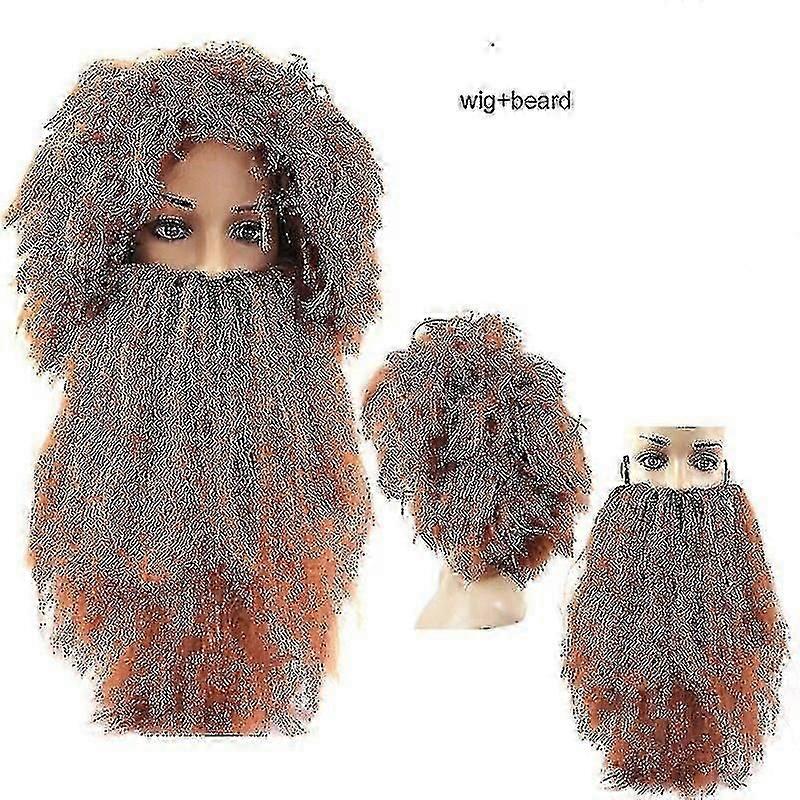 Halloween Party Wild Man Savage Wig West India Headband Wig Beard Mask Dress Decoration Props Z