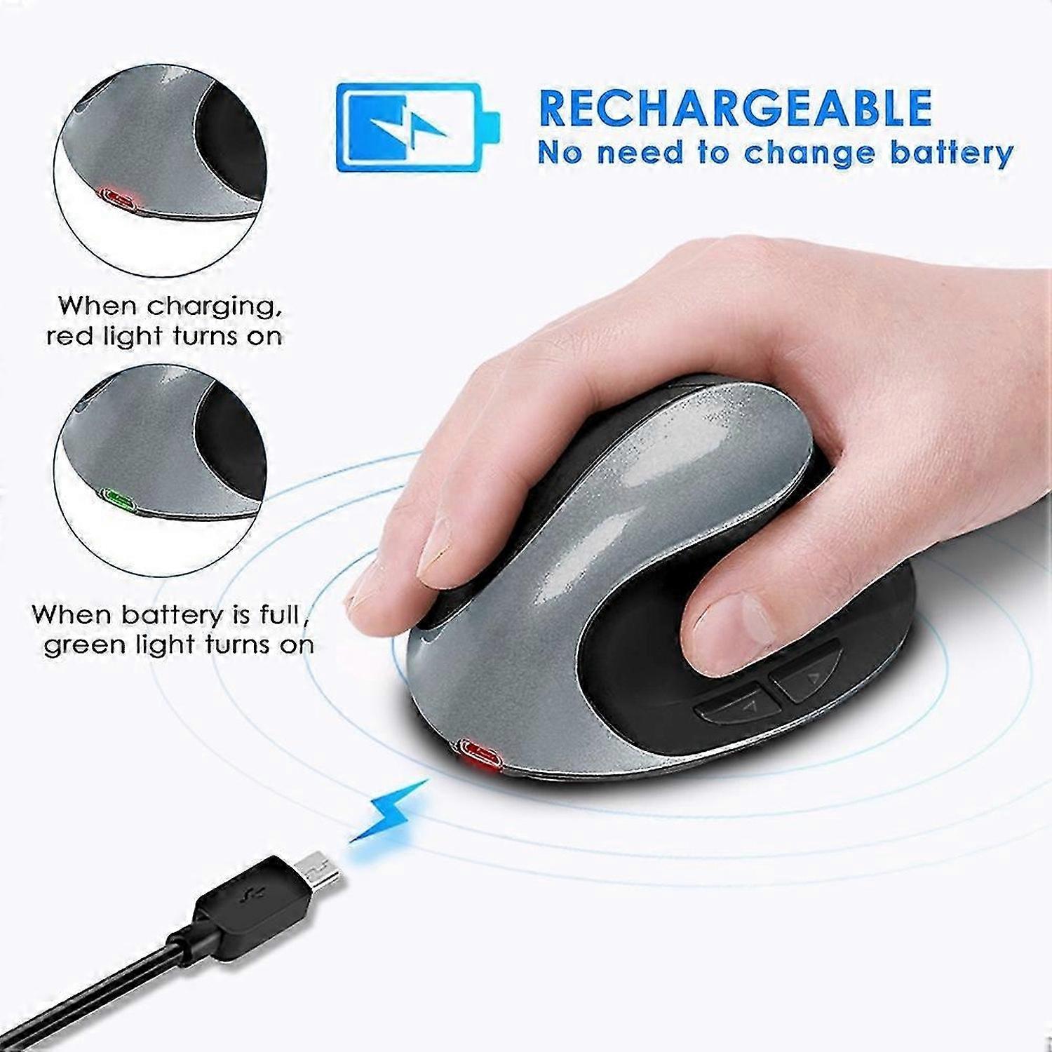 Wireless USB 2.4G for Computer Laptop Gaming Mouse Silver Gray