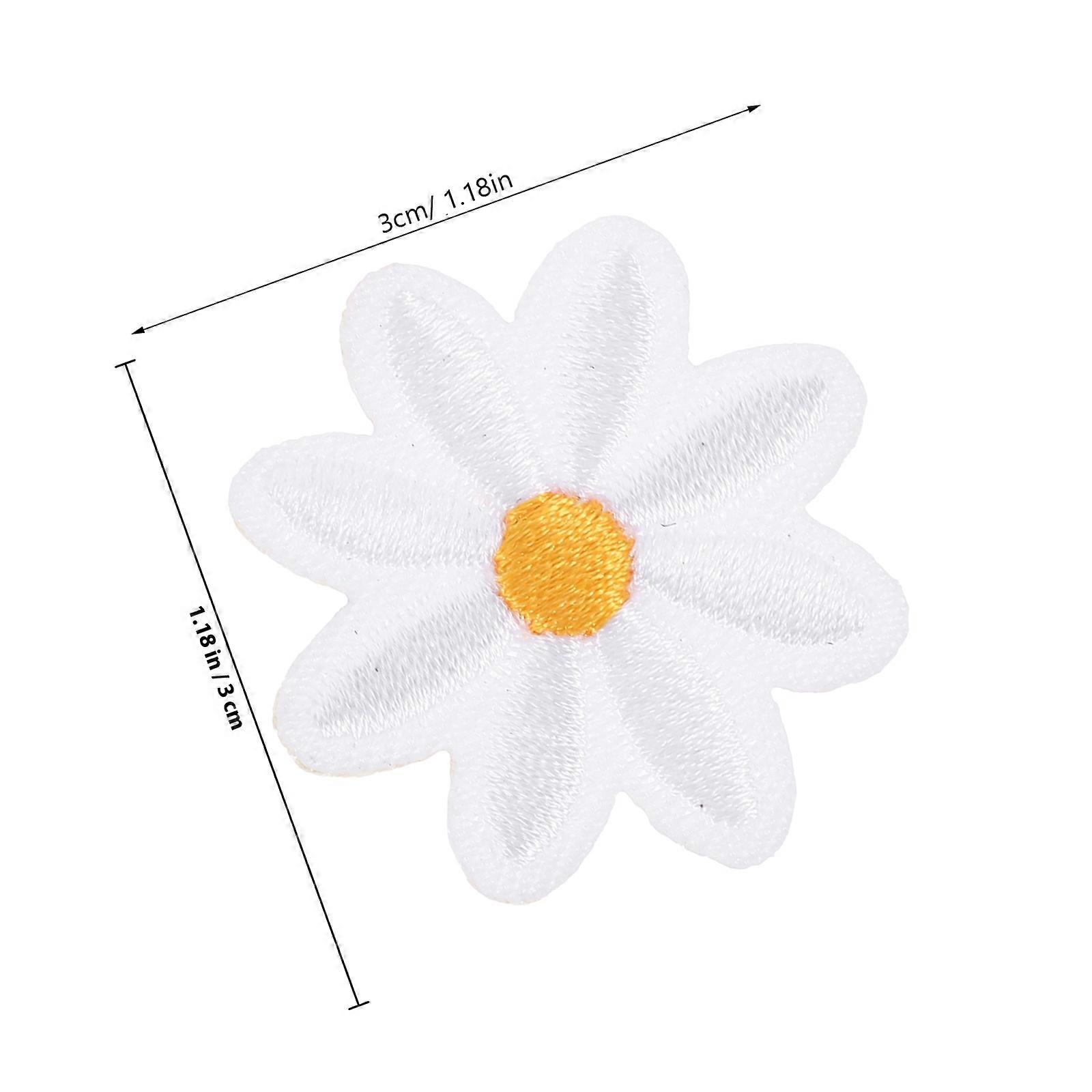 Daisy Iron on Patches for Decorative Clothing with 30Pcs Lovely DIY Clothes Patches