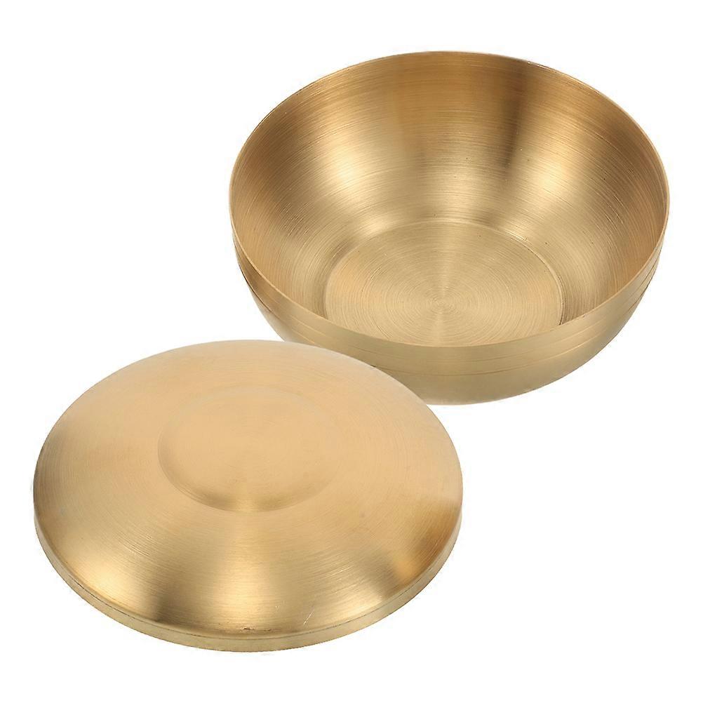 Food Prep Bowl Stainless Steel Rice Bowl for Dining Experience Kitchen Golden Korean Bowl with Lid for Serving Sauces 1Pack