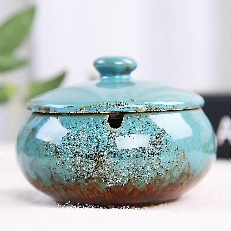 Ashtray With Lid Cigarette Ceramic Ashtray Windproof Ashtray
