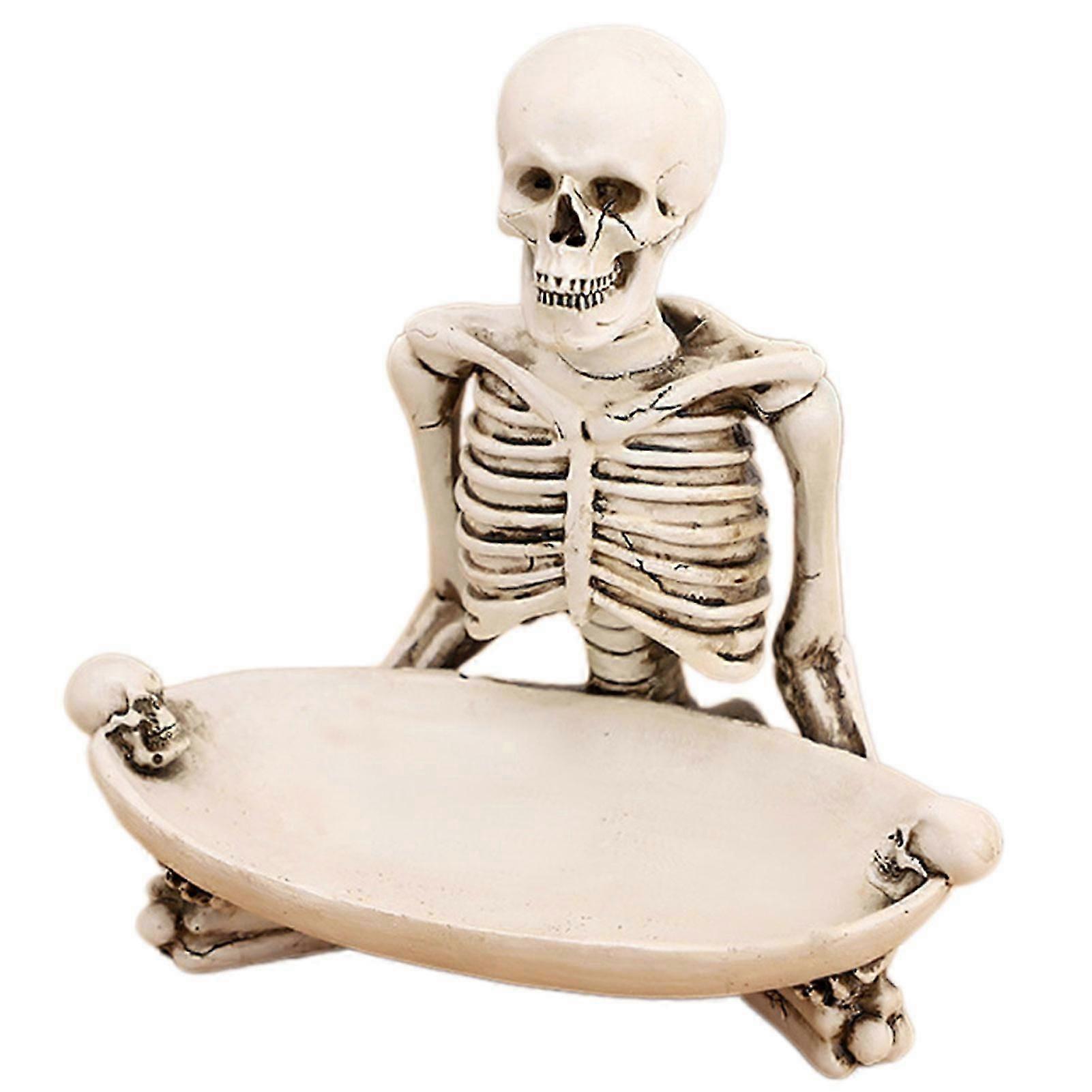 Gothic Home Decor Skull Trinket Bowl Unique for Halloween Skull Decor Storage for Living Room Shelf Display