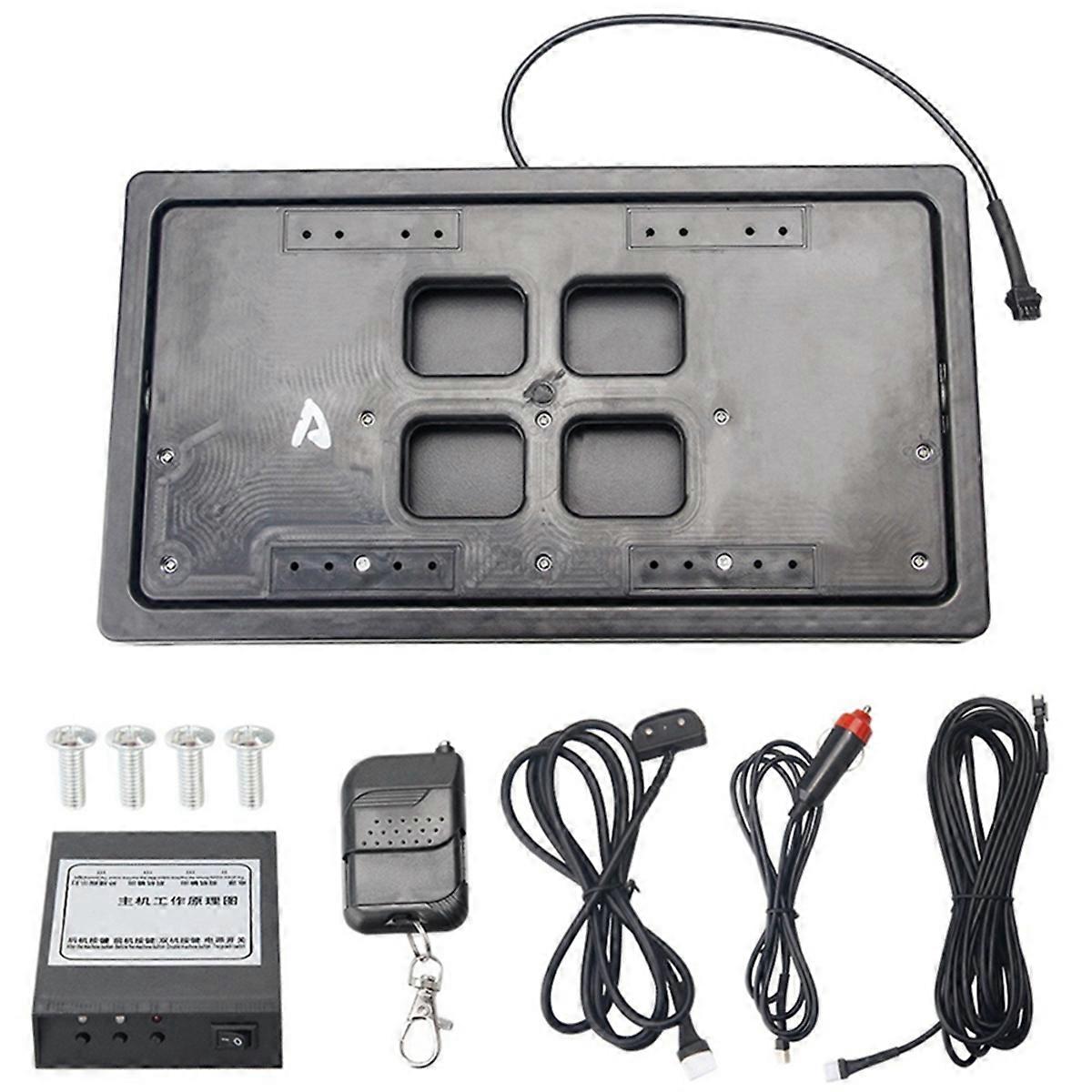 Universal Front Rear License Plate Frame Electric Remote Control Flip Hidden License Plate Bracket H