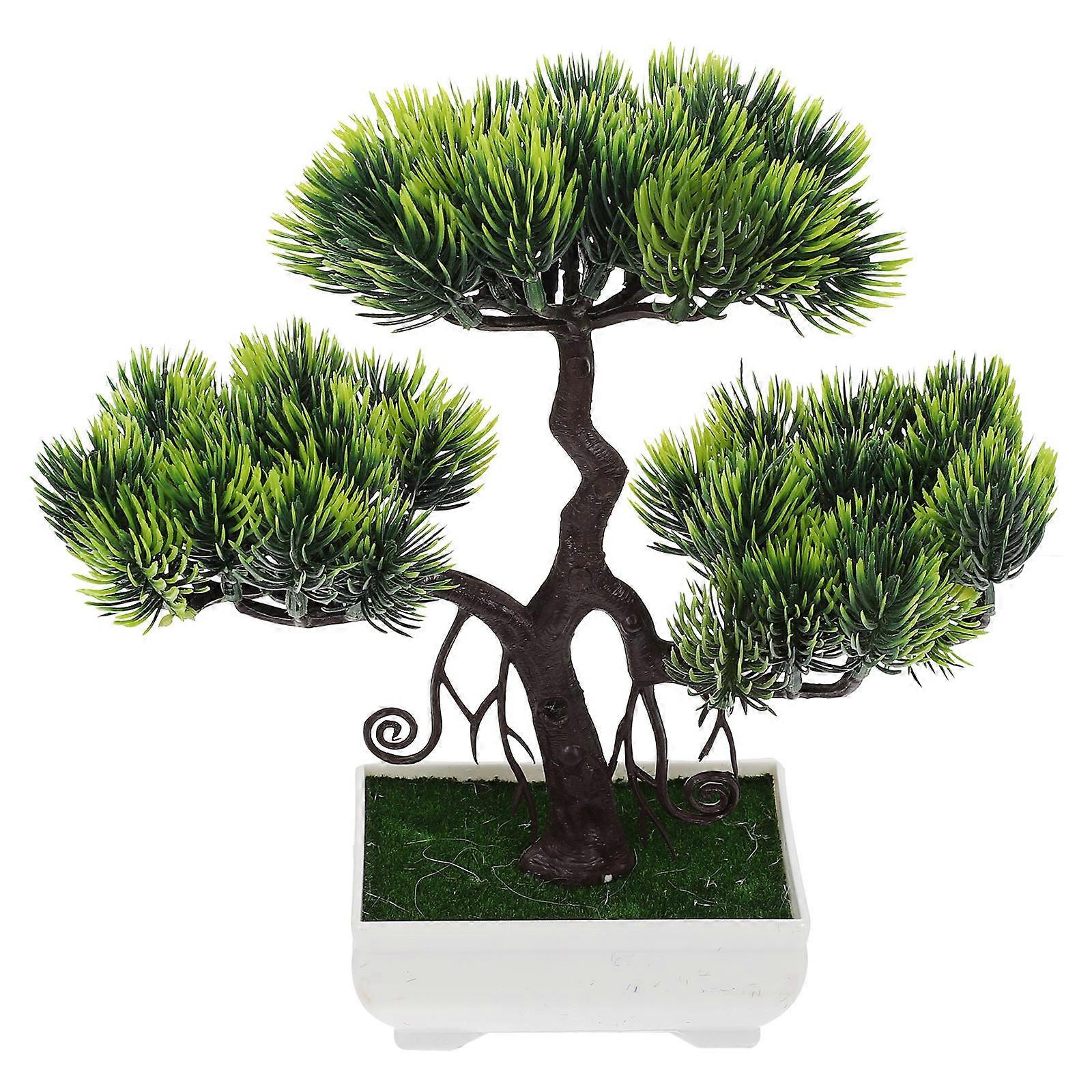 Artificial Plant Simulation Tree Ornament for Decoration 2Pcs Green