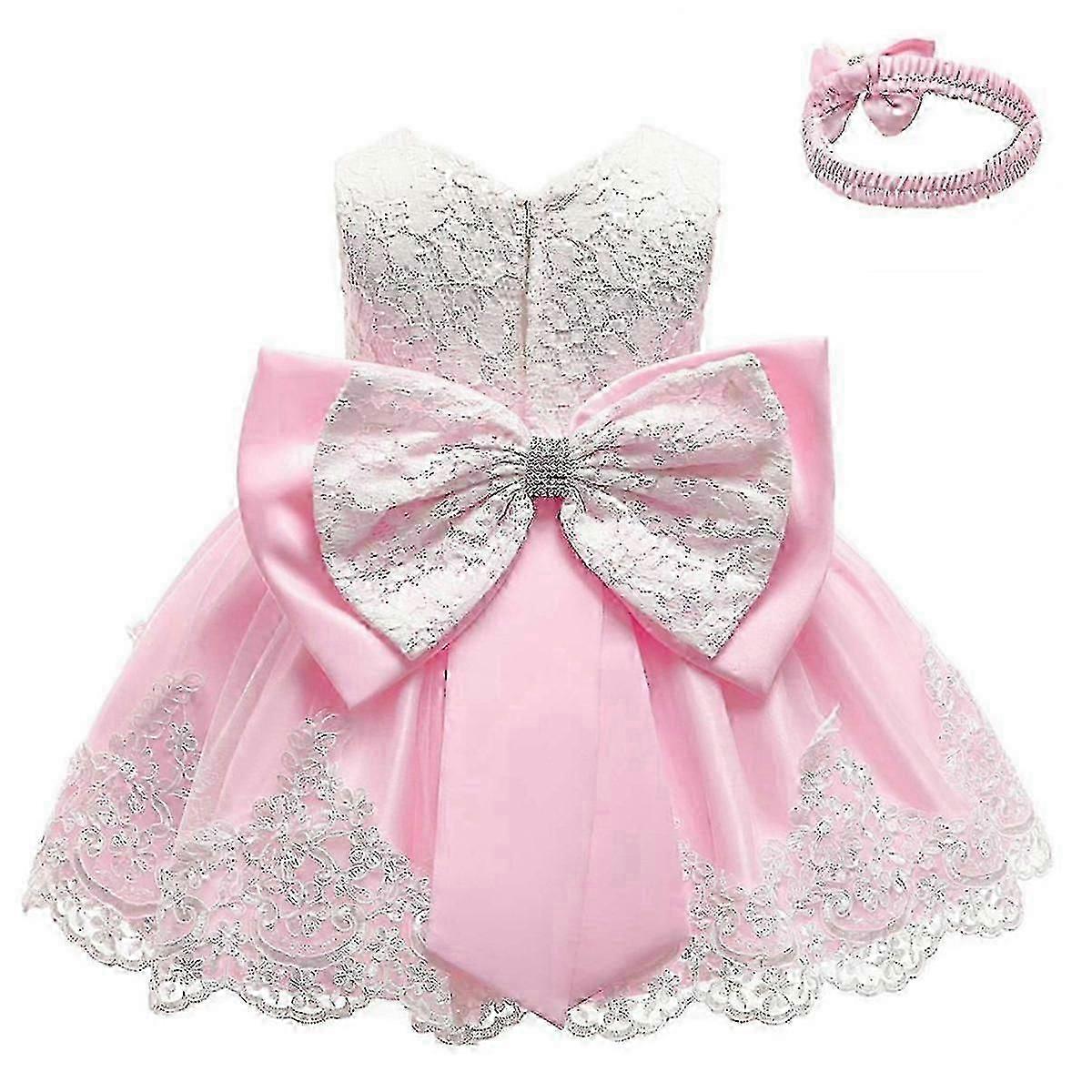 キッズベイビーガールパーティー蝶結びチュチュドレスページェントウェディングプリンセス洗礼ドレス