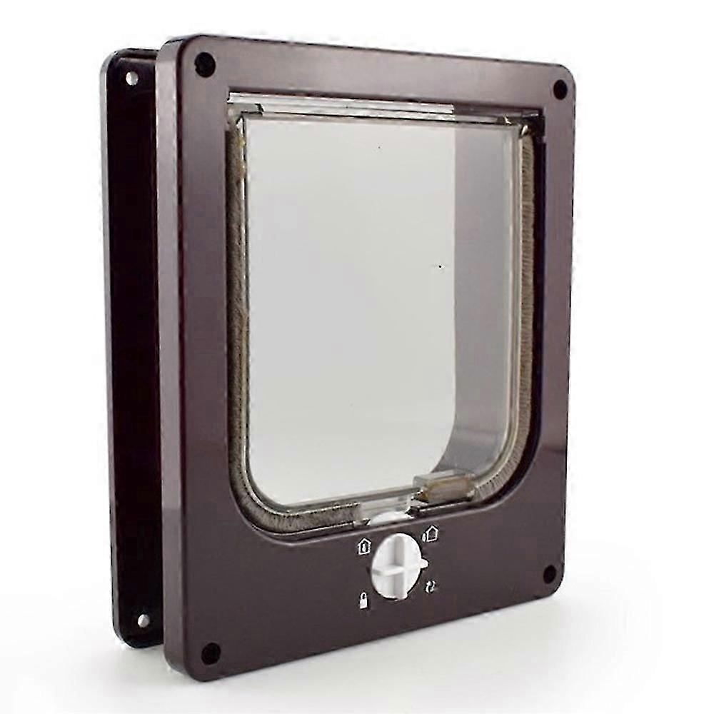 Lockable Pet Door 4 Way Locking Small Medium Large Dog Cat Flap White Frame