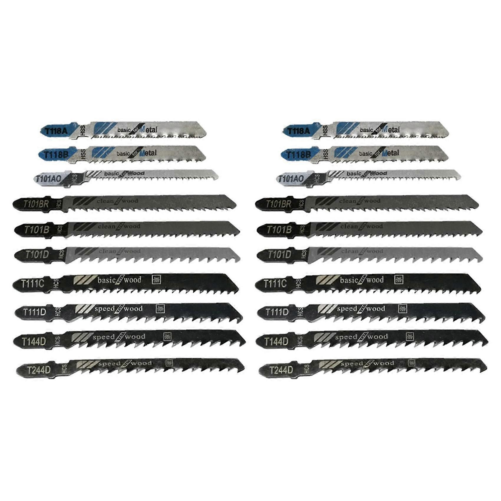 40 Pcs T-Shank Jigsaw Blades Set, Jig Saw Blades Fits Most T Shank Jig Saw, Blades for Cutting Metal