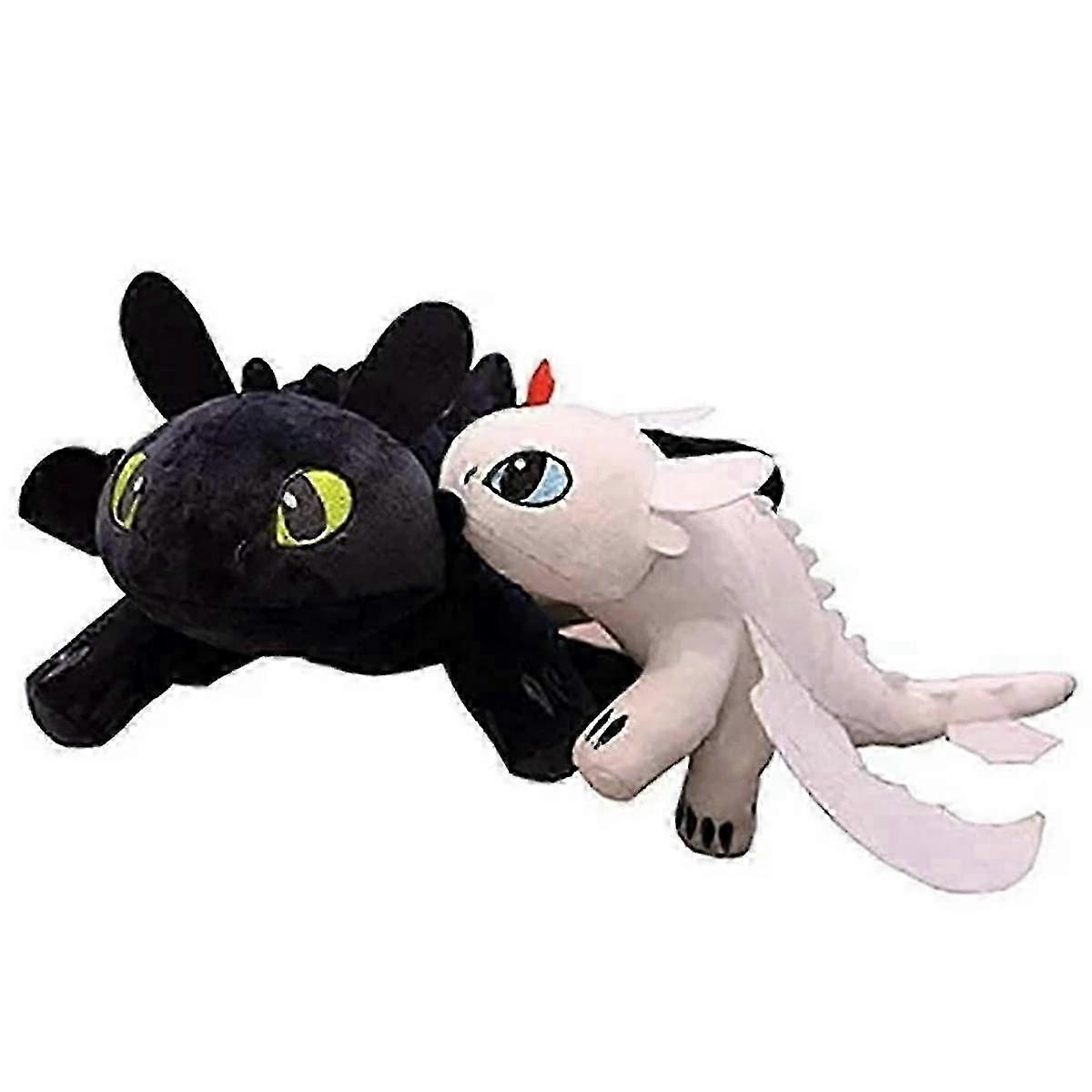 2 Pieces / Set Toothless Light Night Fury Plush Toy With Plush For Children 35 Cm